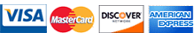 Accepts Visa, MasterCard, Discover, American Express credit cards